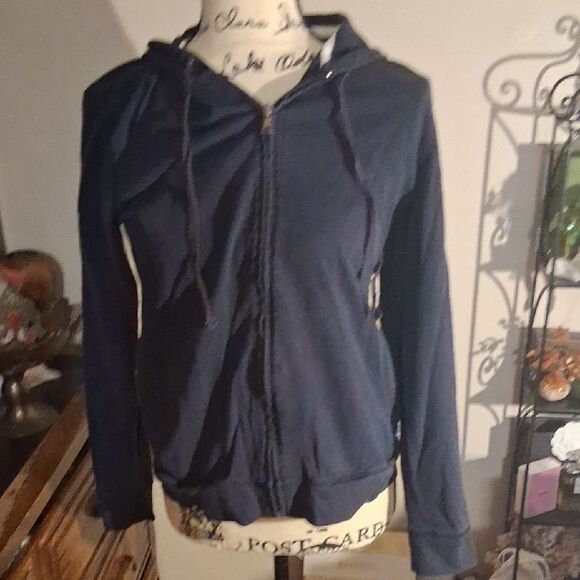 NY&CO SPORT Navy Blue Zip-Up Hoodie Size Small - Picture 7 of 10